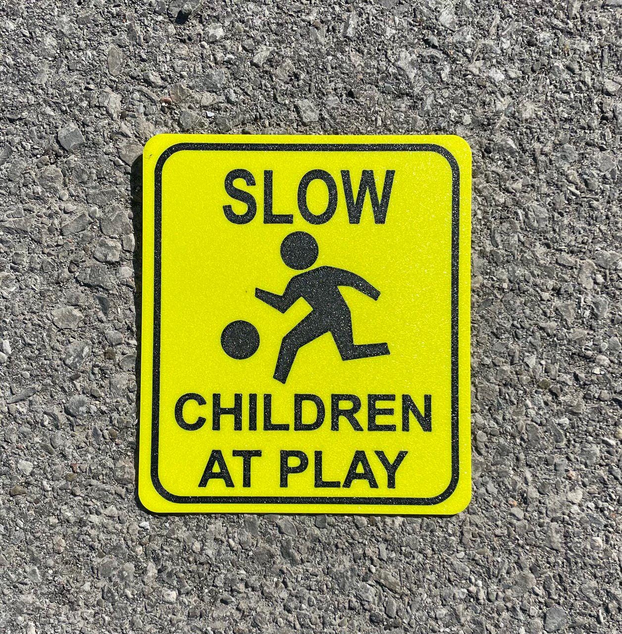 Slow Children at Play Sign Neighborhood Safety Warning Vibrant