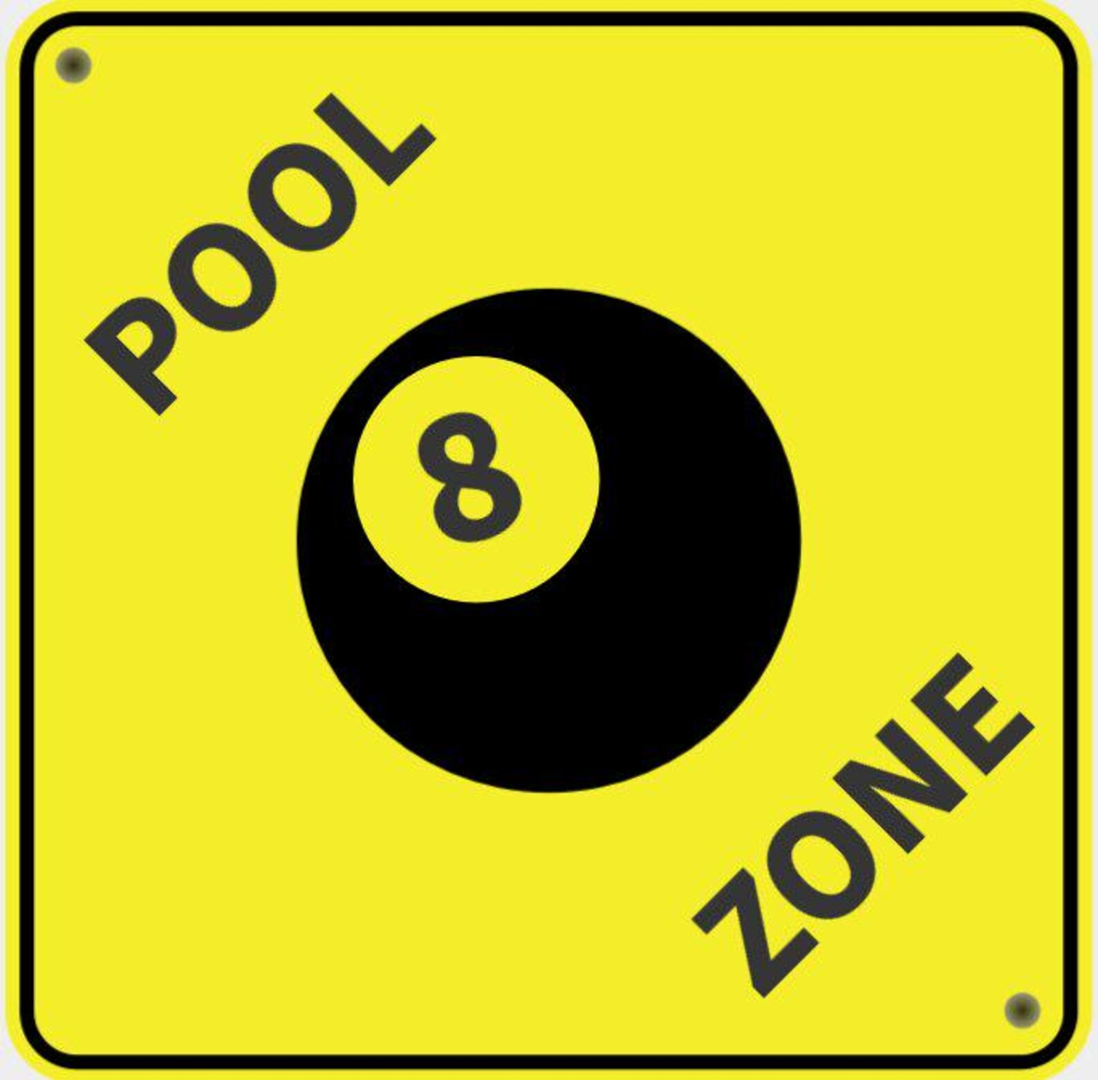 Pool Table Signs Lettering Pool Zone Xing Hall Table 8 Ball Billiards Gift Wall Sign in Vibrant ...