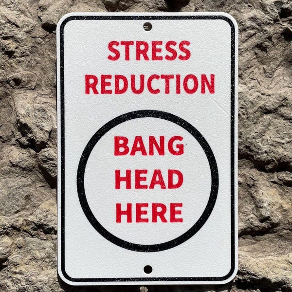 Bang Head Here Sign Etsy