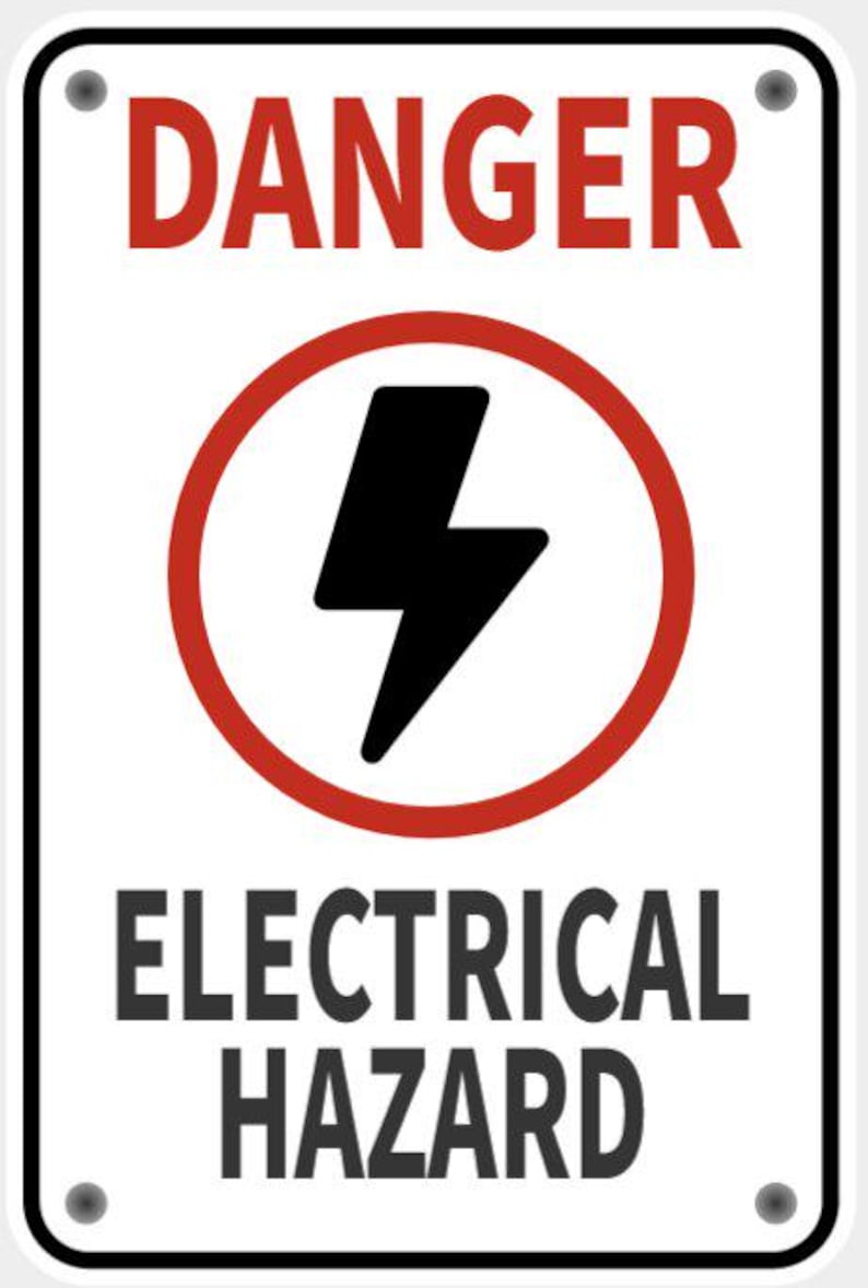 Electrical Red Sign Electrical Hazard Sign Vibrant White With Red Lettering Highly Visible ...