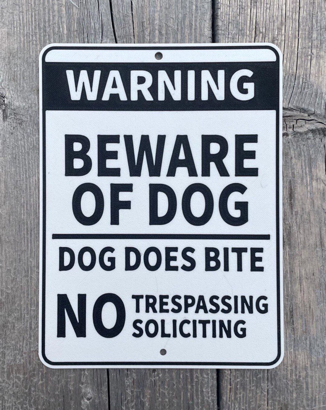 Beware of Dog Sign Vibrant White With Black Lettering Highly Visible ...