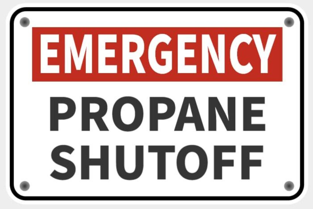 Emergency Propane Shutoff Valve Property Business Sign Vibrant White ...