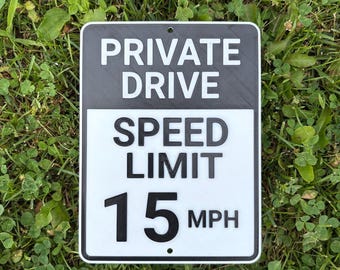 Privatfahrt Geschwindigkeitsbegrenzung 15 MPH Schild in lebhaftem Weiß mit schwarzer Beschriftung Gut sichtbar im Innen- und Außenbereich anpassbar
