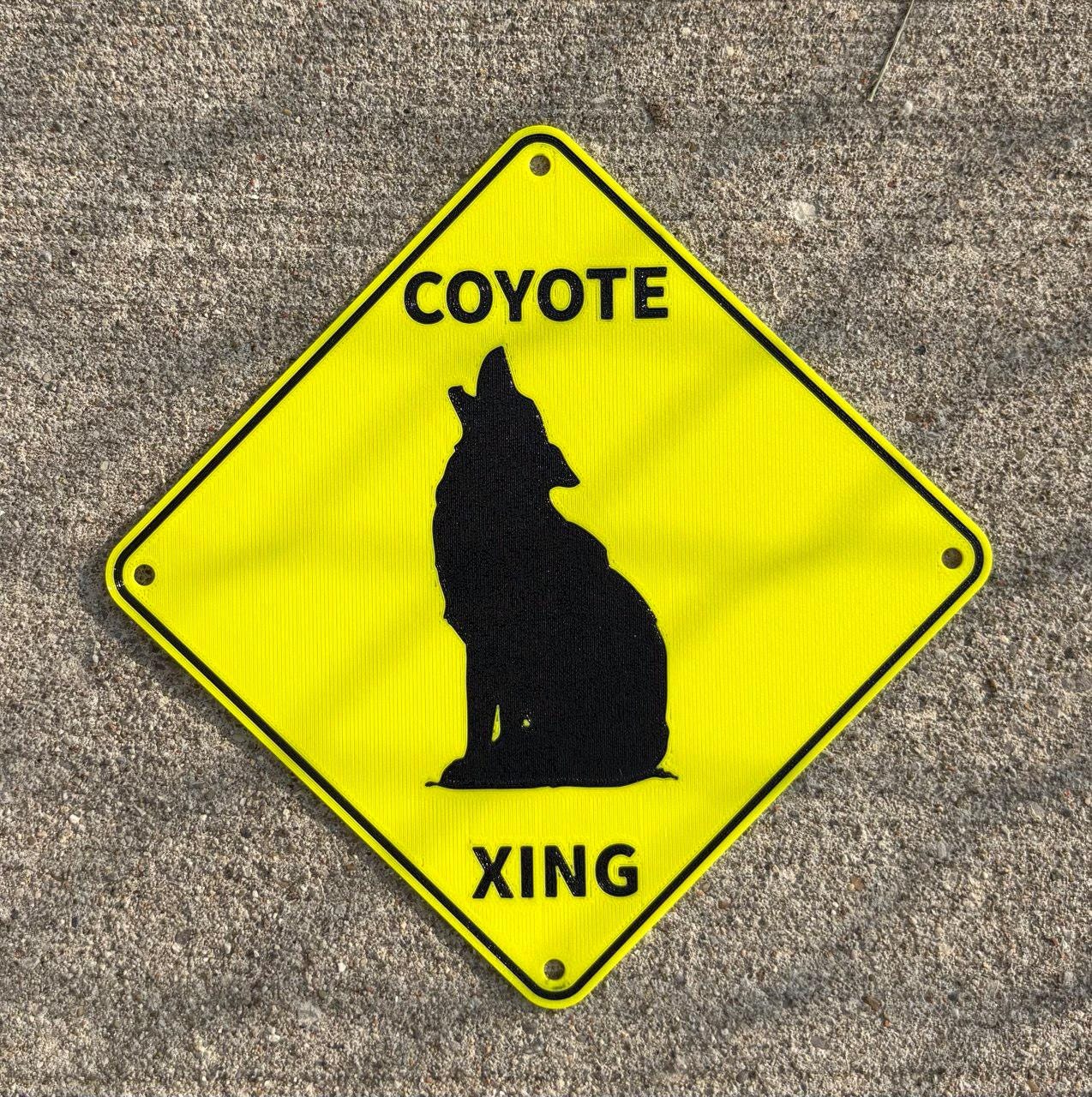 Coyote Vintage Crossing Rustic Animals Jackal Prairie Wolf Sign in