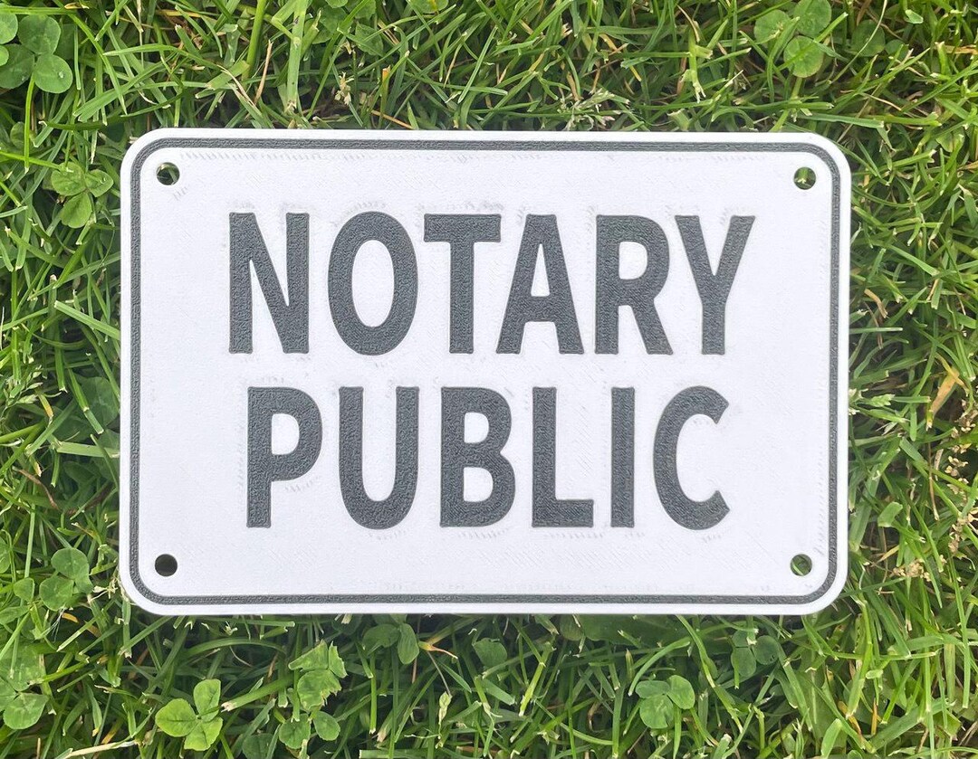 Notary Public Sign in Vibrant White With Black Lettering Highly Visible ...