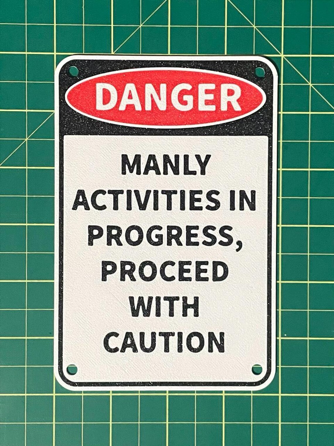 Danger Manly Activities in Progress Sign Funny Mancave Garage Bar Decor ...