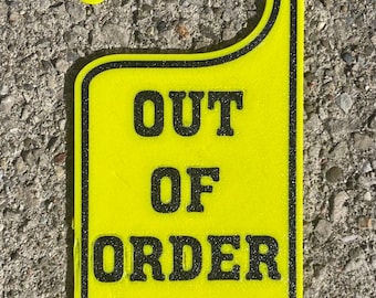 Out Of Order Door Hanger Sign In Vibrant Yellow With Black Lettering Highly Visible Indoor Outdoor Mini Signs Customizable