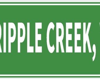 Cripple Creek Virginia Pennsylvania Wall Decor City Limit Sign Decor Vibrant Green With White Lettering Highly Visible Indoor Outdoor