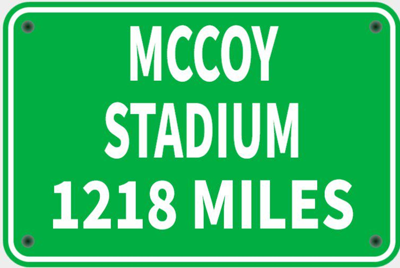 Mccoy Stadium Pawtucket RI Mileage Sign Vibrant Green With White ...