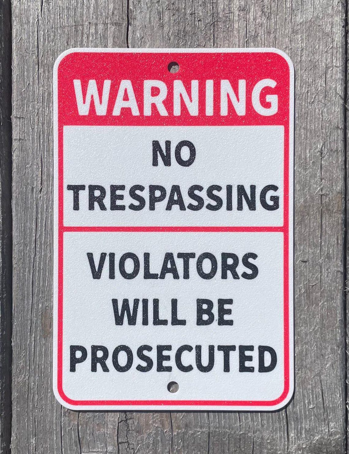 Warning No Trespassing Violators Will Be Prosecuted Sign Vibrant White ...