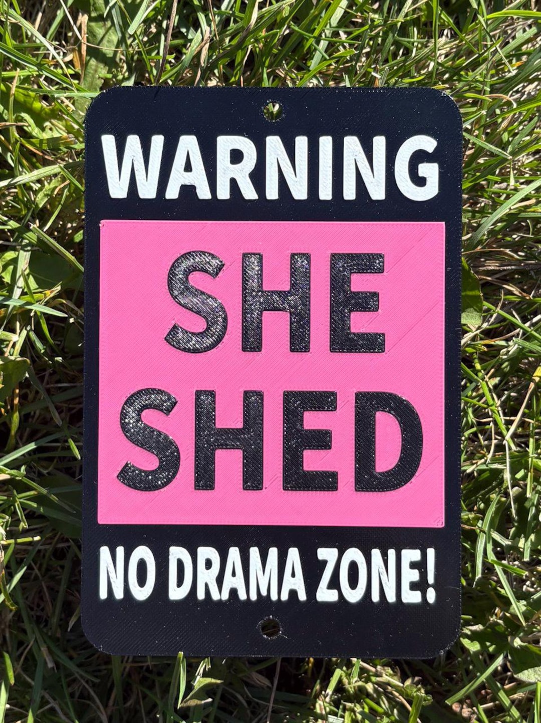 Warning She Shed No Drama Zone! Sign in Vibrant Black and Pink With ...