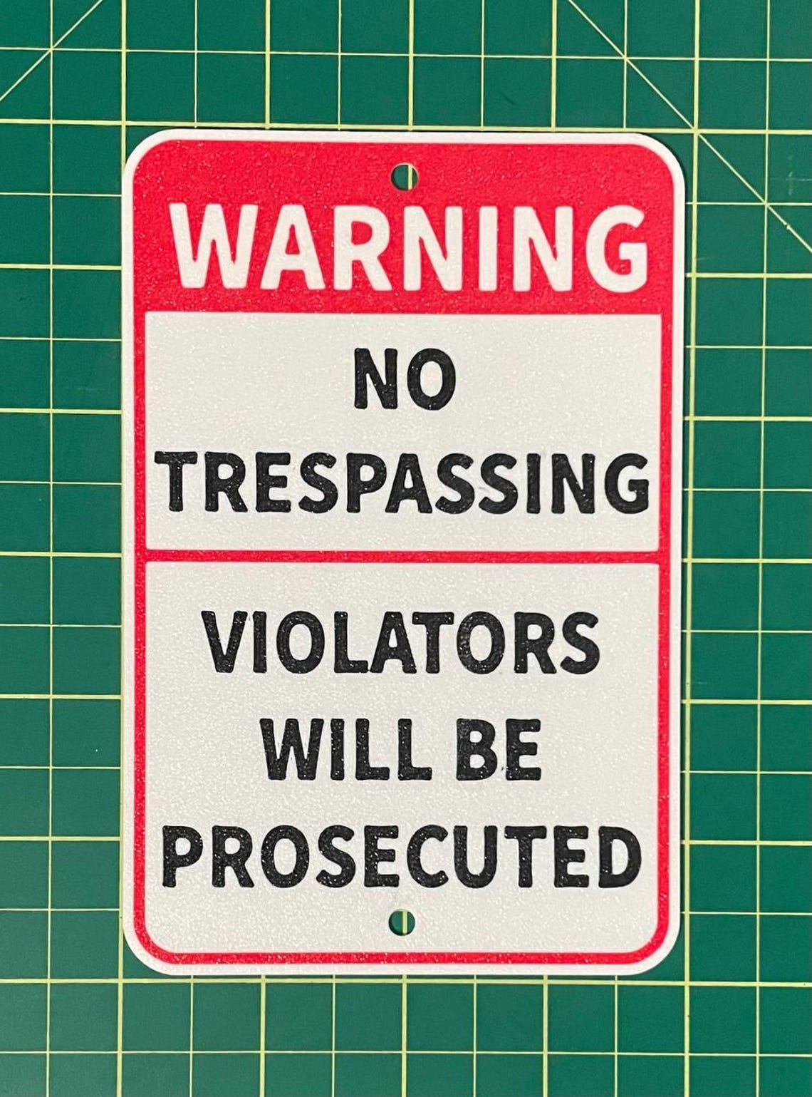 Warning No Trespassing Violators Will Be Prosecuted Sign Vibrant White ...