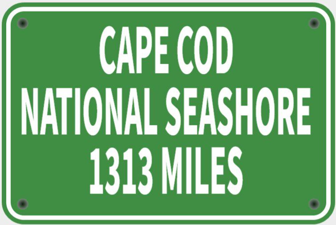 Cape Cod National Seashore Cape Cod Mileage Sign in Vibrant Green With ...