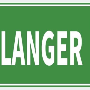 Pode incluir: Uma placa de rua retangular verde com texto branco que diz "BELANGER DR". A placa tem uma borda branca e é montada com dois rebites.