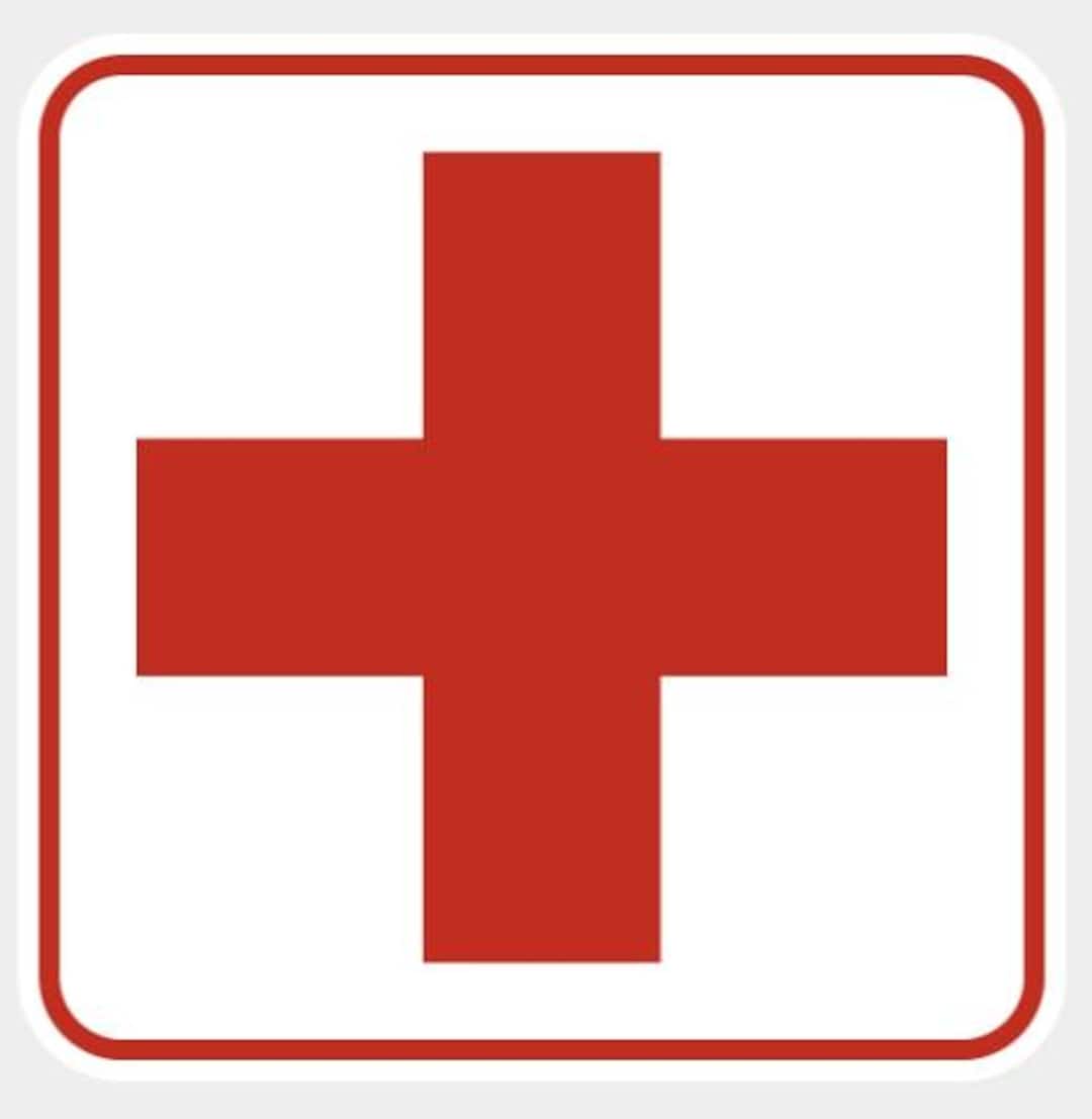 First Aid Sign Symbol Only in Vibrant White and Red Highly Visible ...
