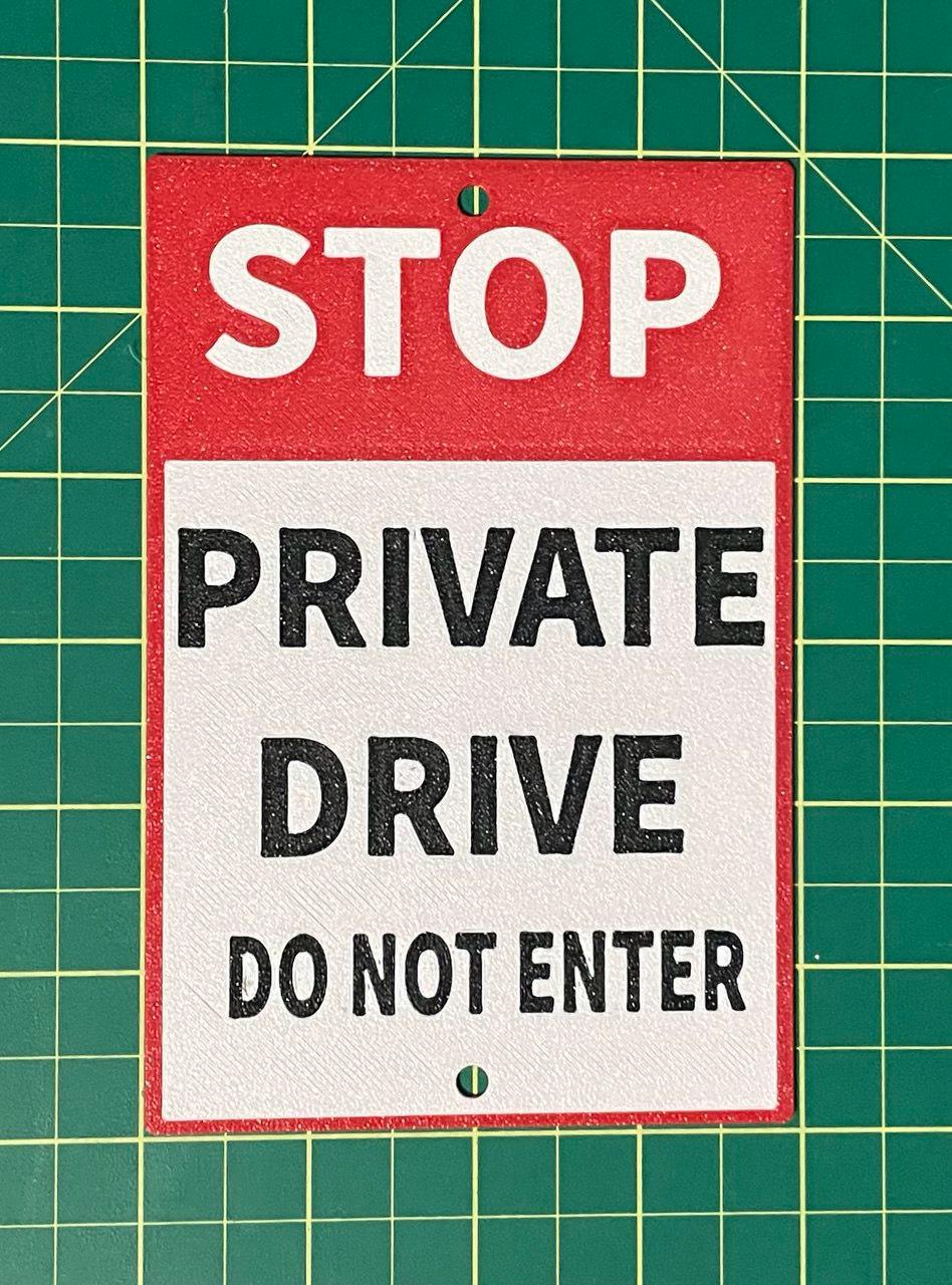 Stop Private Drive Do Not Enter Sign Vibrant White and Red Black ...