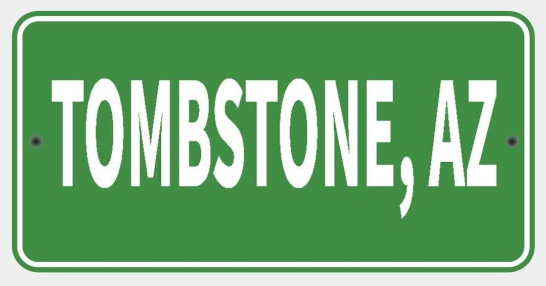 City Code Az Sign Tombstone Arizona Wall Decor City Limit Sign Vibrant Green With White ...
