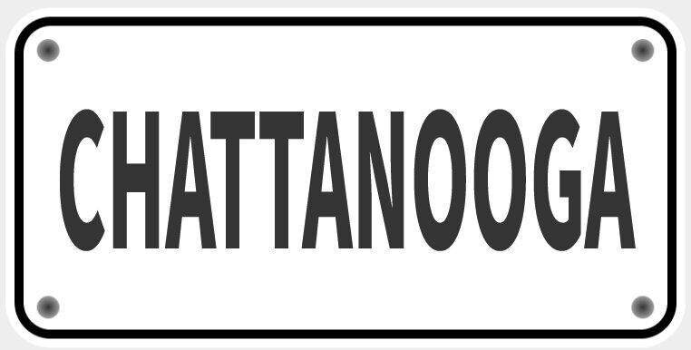 Chattanooga Script Lettering Chattanooga City Sign in White With Black Lettering Highly Visible ...
