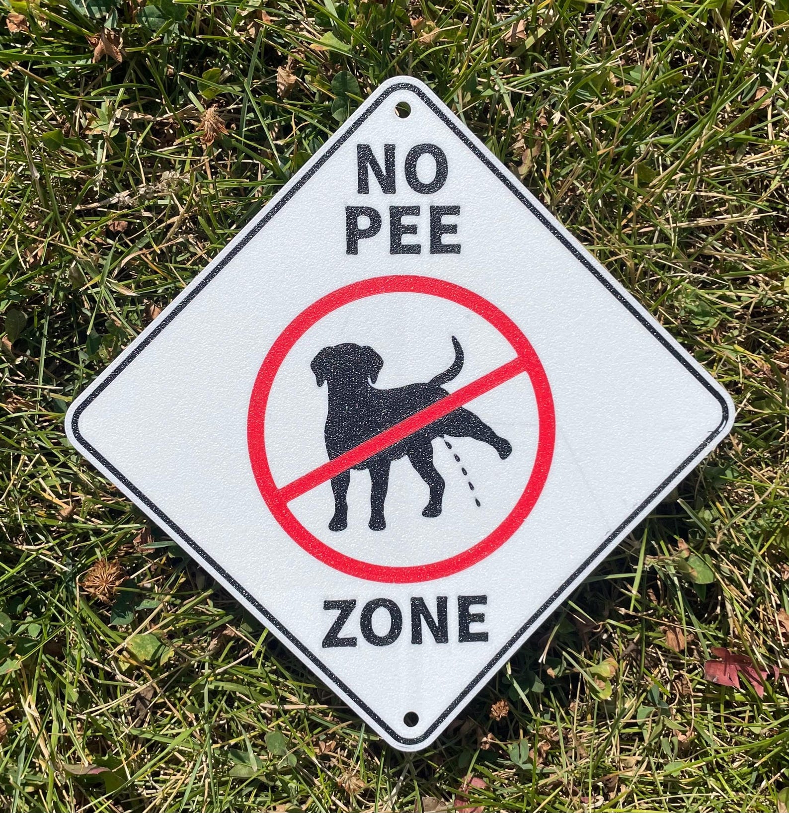 No Pee Zone Exterior Rust Free No Dog Peeing Sign In Vibrant White With no-pee-zone-exterior-rust-free-no-dog-peeing-sign-in-vibrant-white-with