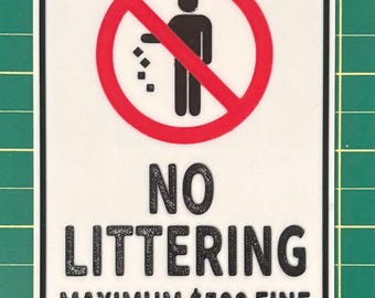 NO LITTERING No Littering California Penal Code Sign - Ships Free, SKU: K2-0062