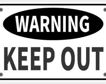 Warning Keep Out Safety Area Sign In Vibrant White With Black Lettering Highly Visible Indoor Outdoor Customizable