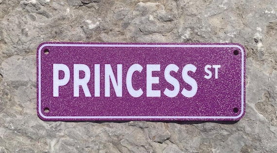 Princess Street Sign Style in Vibrant Purple With White Lettering