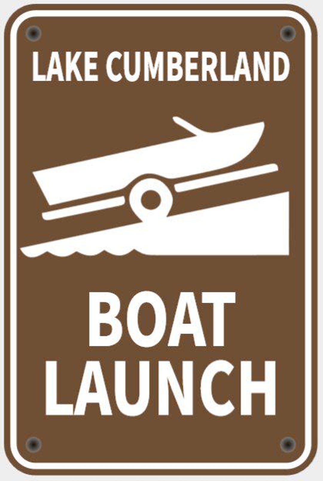 River Launch Sign Boat Launch Lake Personalized Boat Lover Sign Safety Vibrant Brown With ...