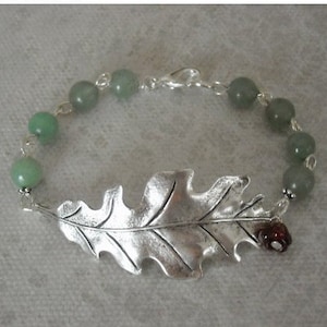 Silver Leaf Bracelet, Charm Bracelet, Silver, Cuff, bangle bracelet, gift, charm bracelet, green