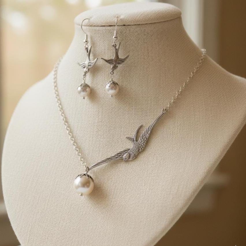 Swallow Bird Bridal Jewelry Set