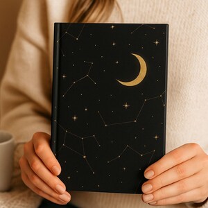 Crescent Moon Constellations Hardcover Matte Journal, 150 Lined Pages, Perforated Tear-Outs, Flexible Case Wrap image 8