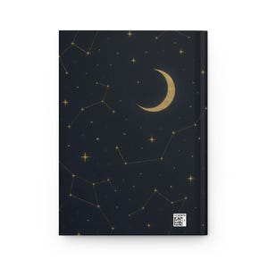 Crescent Moon Constellations Hardcover Matte Journal, 150 Lined Pages, Perforated Tear-Outs, Flexible Case Wrap image 3