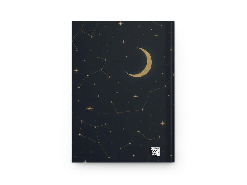 Crescent Moon Constellations Hardcover Matte Journal, 150 Lined Pages, Perforated Tear-Outs, Flexible Case Wrap image 3