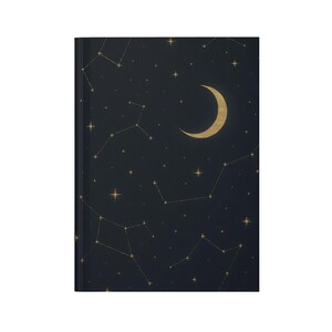 Crescent Moon Constellations Hardcover Matte Journal, 150 Lined Pages, Perforated Tear-Outs, Flexible Case Wrap image 2