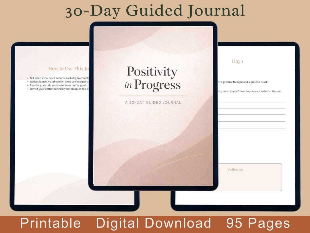 Postitivity Reflection 30-day Guided Journal: Positivity, Gratitude & Reflection (printable ...