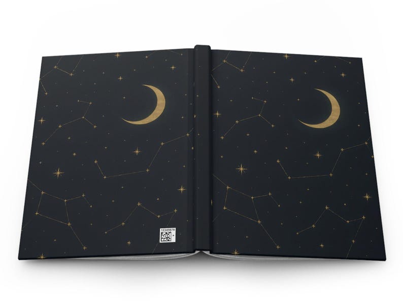 Crescent Moon Constellations Hardcover Matte Journal, 150 Lined Pages, Perforated Tear-Outs, Flexible Case Wrap image 5