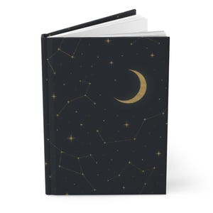 Crescent Moon Constellations Hardcover Matte Journal, 150 Lined Pages, Perforated Tear-Outs, Flexible Case Wrap image 4