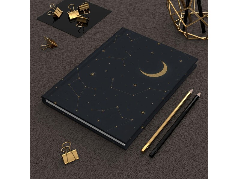 Crescent Moon Constellations Hardcover Matte Journal, 150 Lined Pages, Perforated Tear-Outs, Flexible Case Wrap image 7