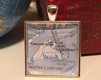 Martha's Vineyard Map Pendant