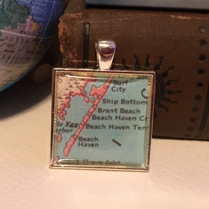 Long Beach New Jersey Map Pendant image 1