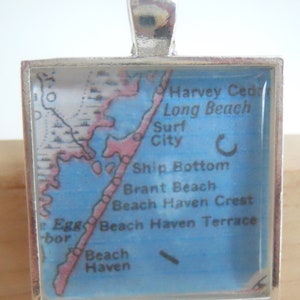 Long Beach New Jersey Map Pendant image 3
