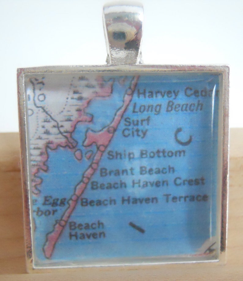 Long Beach New Jersey Map Pendant image 3