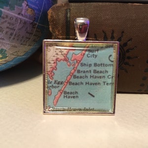 Long Beach New Jersey Map Pendant image 2