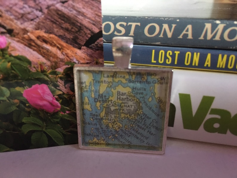 Bar Harbor Maine Map Pendant - Il 794xN.2813089533 K431 