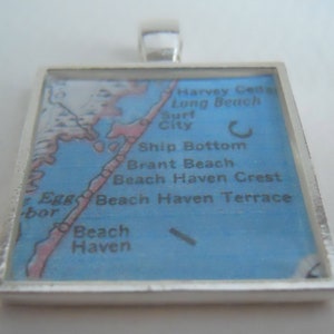 Long Beach New Jersey Map Pendant image 4