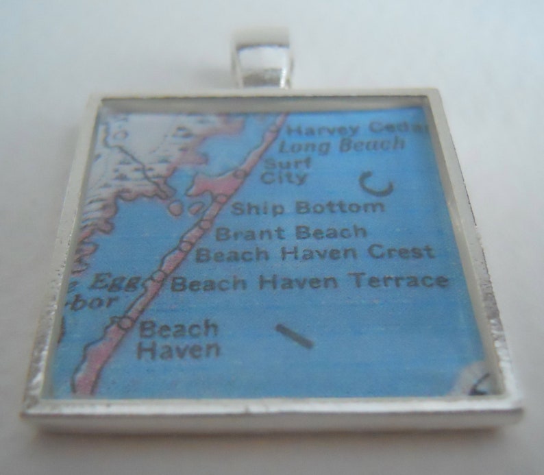 Long Beach New Jersey Map Pendant image 4