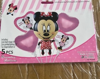 Ramo de globos de Minnie Mouse 5 piezas