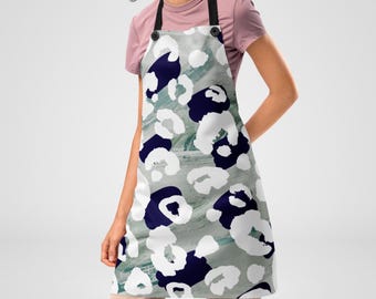 brushstroke leopard print sublimation printed apron