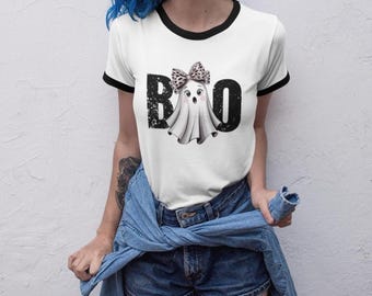 Camiseta feminina estampada com estampa DTG e estampa retrô Boo Girl
