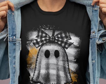Camiseta feminina com estampa DTG e fundo de pincelada fantasma retrô