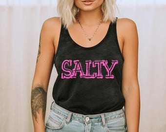 Camiseta sin mangas con estampado DTG de pinceladas desgastadas y saladas para mujer, informal, de verano